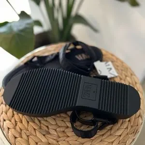 Zara sandal brand new with tags! Black  color Zara | Shoes | Zara Flat Strappy Sandals New Wtag Color  main image 4